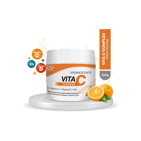 Vitamina c complex efervesente pote x 300g sabor naranja